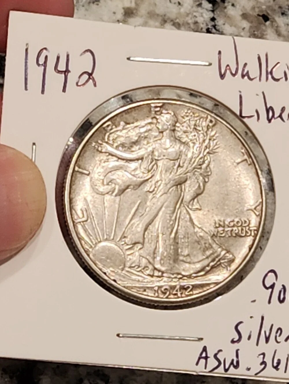 SHARP LUSTROUS UNCIRCULATED 1942 WALKING LIBERTY SILVER HALF DOLLAR